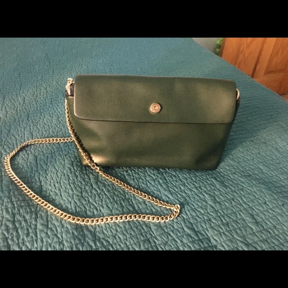 New w/ tags Zara Green Cocktail Purse Gold Chain - Picture 2 of 7